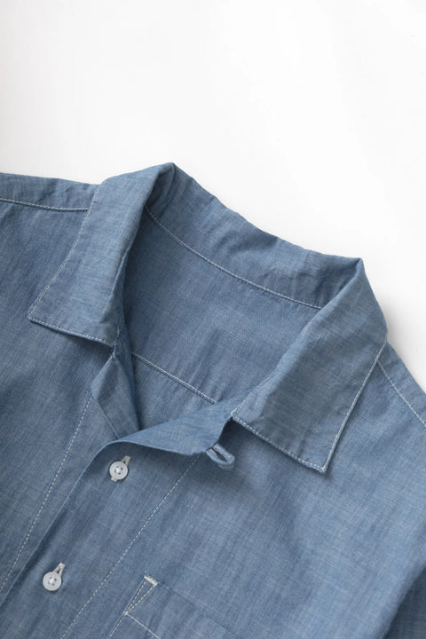 Service Works SW203 Chambray Resort Shirt In Light Blue