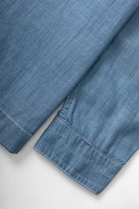 Service Works SW203 Chambray Resort Shirt In Light Blue