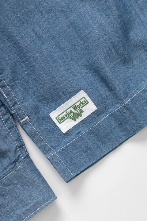 Service Works SW203 Chambray Resort Shirt In Light Blue