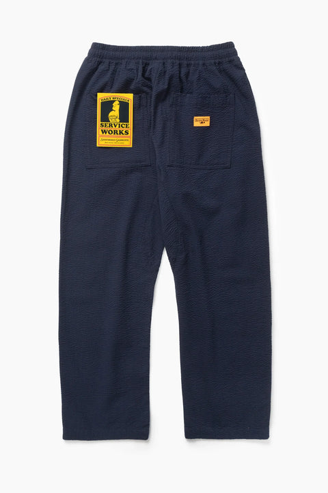 Service Works SW207 Seersucker Chef Pants In dark Navy