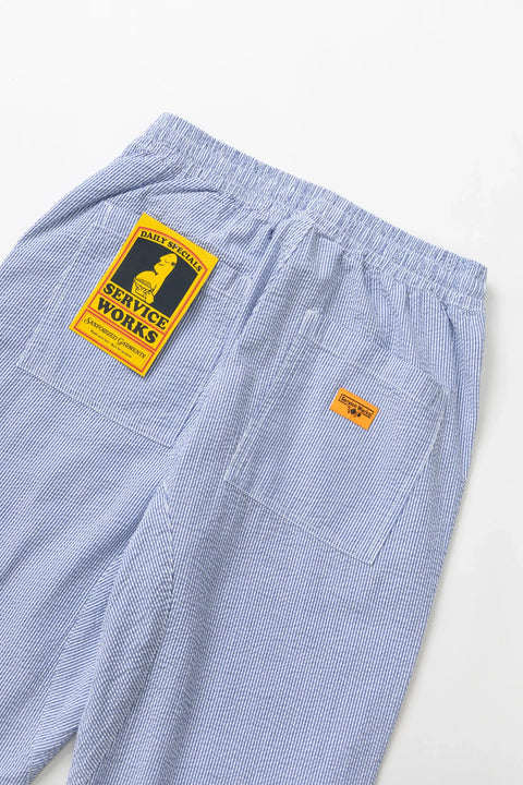 Service Works SW207 Seersucker Chef Pants In Navy Stripe
