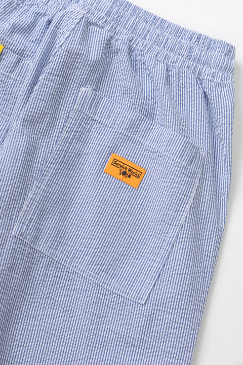 Service Works SW207 Seersucker Chef Pants In Navy Stripe