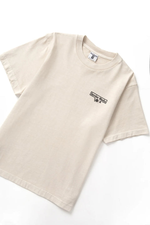 Service Works SW232 Pigment Dyed Trademark Tee In Natural
