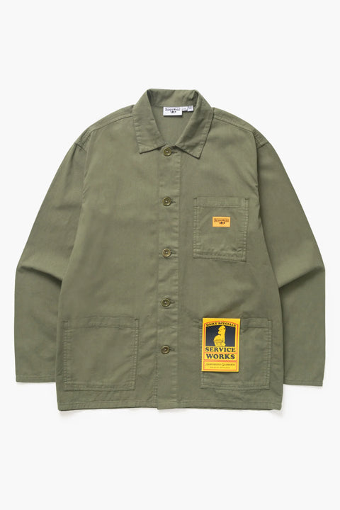 Service Works SW299 Twill Chore Shirt In Olive