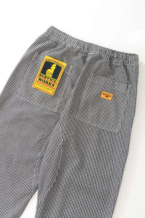 Service Works SW329 House Gingham Chef Pants In Black