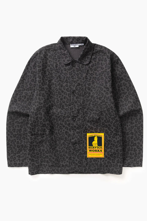 Service Works SW344 Patterned Easy Chef Shirt In Black Leopard