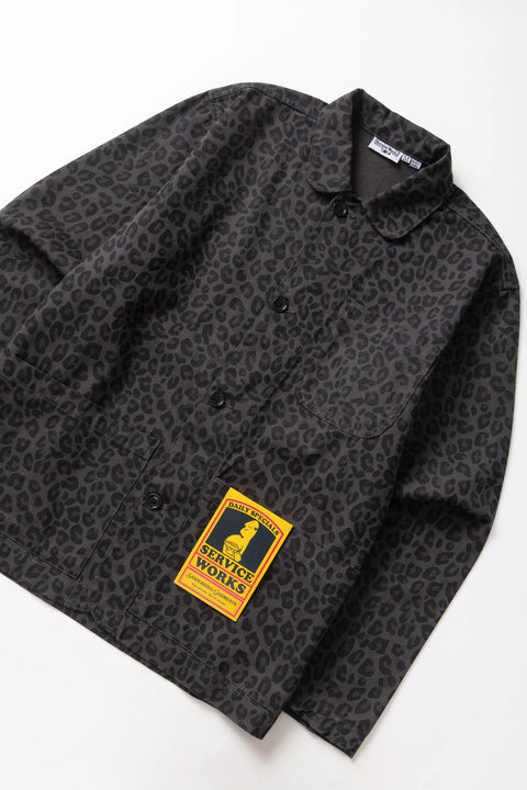 Service Works SW344 Patterned Easy Chef Shirt In Black Leopard