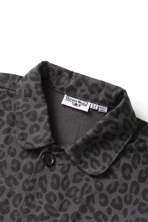 Service Works SW344 Patterned Easy Chef Shirt In Black Leopard