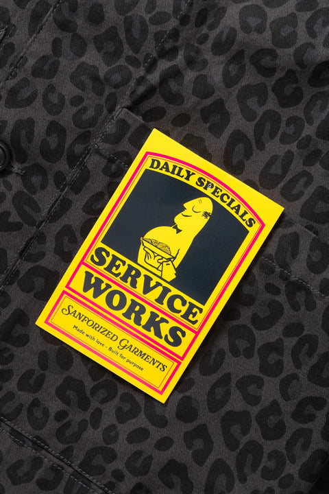 Service Works SW344 Patterned Easy Chef Shirt In Black Leopard