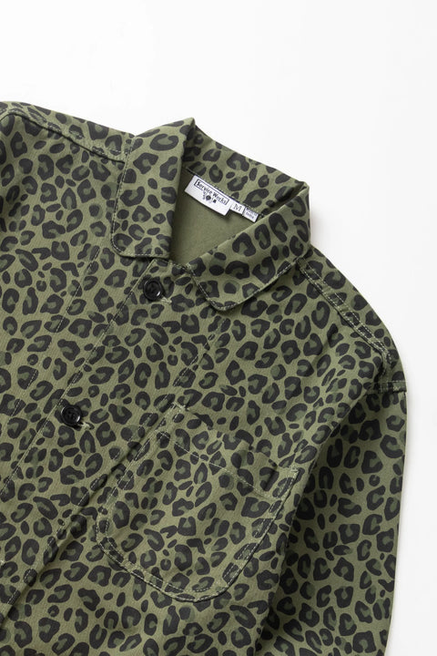 Service Works SW344 Patterned Easy Chef Shirt In Green Leopard