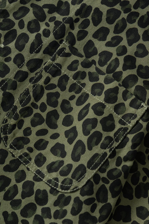 Service Works SW344 Patterned Easy Chef Shirt In Green Leopard
