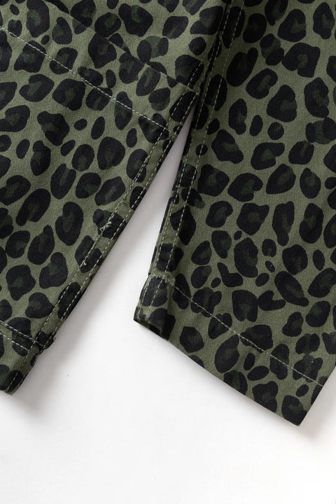 Service Works SW344 Patterned Easy Chef Shirt In Green Leopard