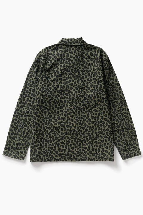 Service Works SW344 Patterned Easy Chef Shirt In Green Leopard