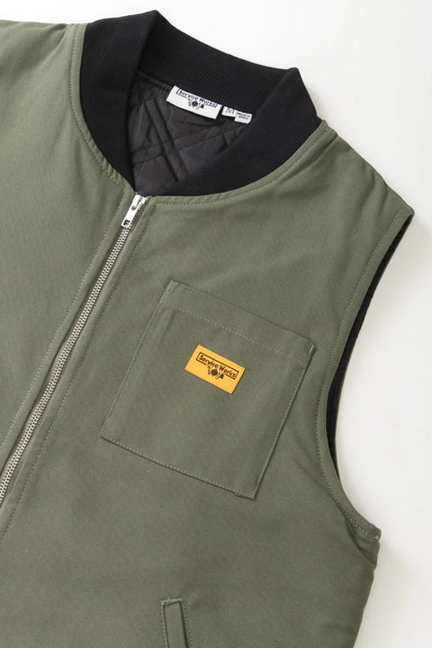 Service Works SW345 Canvas Work Vest In Olive