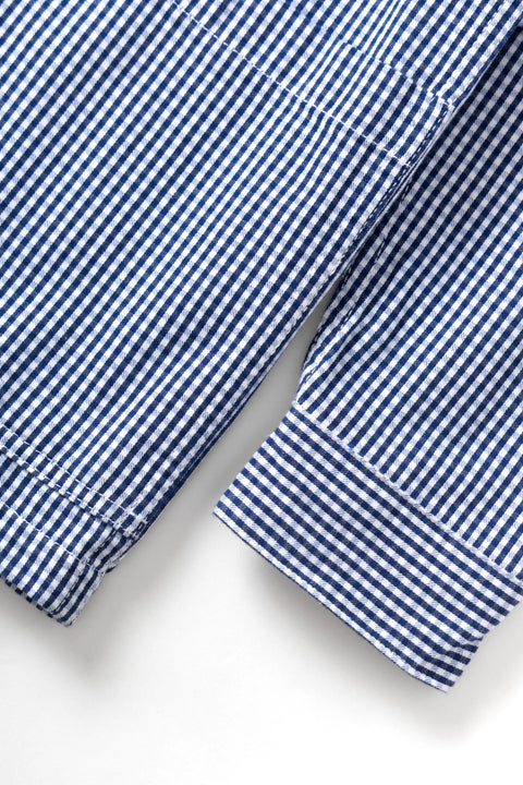 Service Works SW354 Gingham Waiter Shirt In Blue