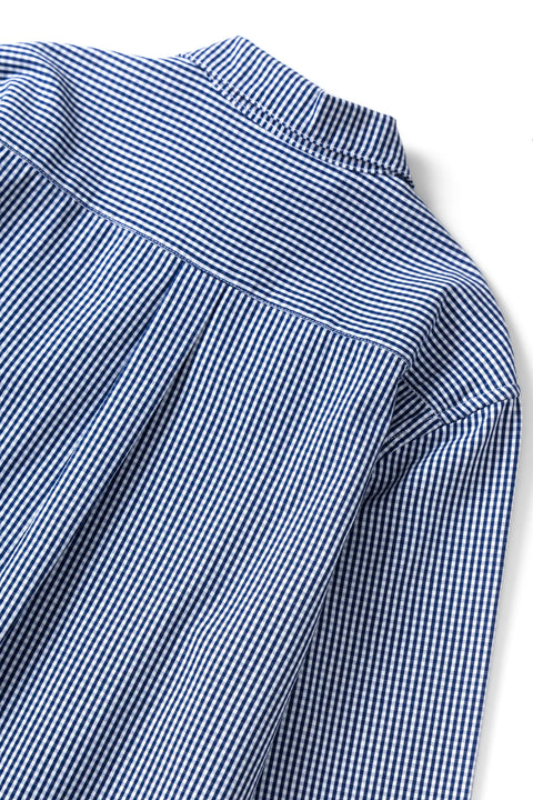 Service Works SW354 Gingham Waiter Shirt In Blue