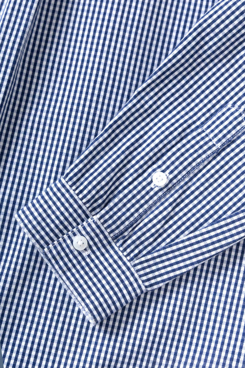 Service Works SW354 Gingham Waiter Shirt In Blue