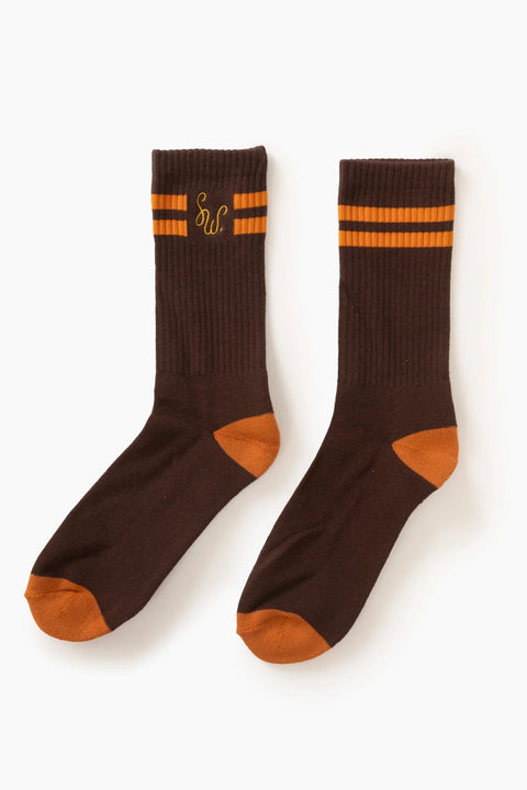 Service Works SW383 Monogram Socks In Brown