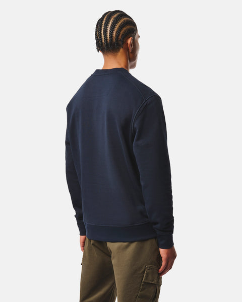 Weekend Offender Locarno WO Chain Stitch Embroidered Sweatshirt In Navy