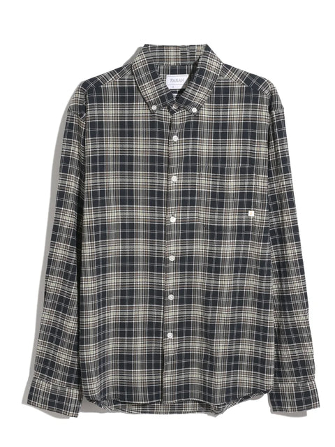 Farah F4WSG034 Sands Ls Check Shirt - F Tab In True Navy