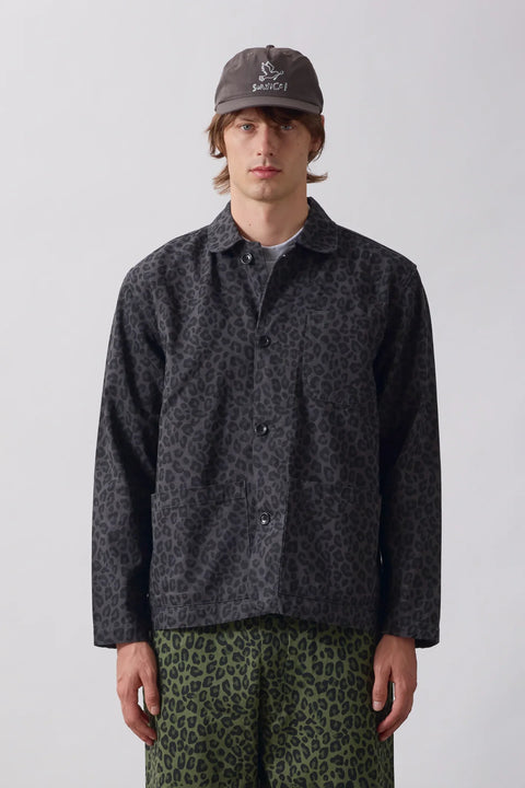 Service Works SW344 Patterned Easy Chef Shirt In Black Leopard