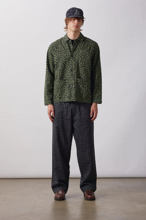 Service Works SW344 Patterned Easy Chef Shirt In Green Leopard