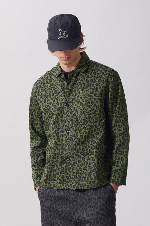 Service Works SW344 Patterned Easy Chef Shirt In Green Leopard