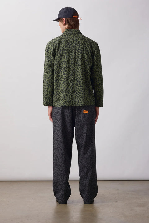 Service Works SW344 Patterned Easy Chef Shirt In Green Leopard