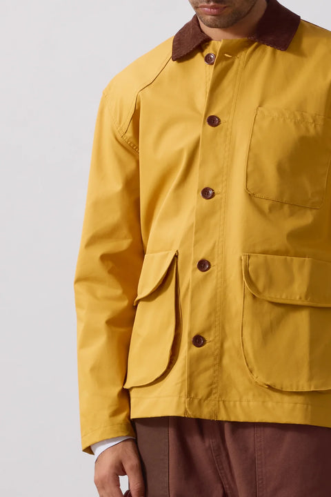 Service Works SW353 Waxed Barn Coat In Ochre