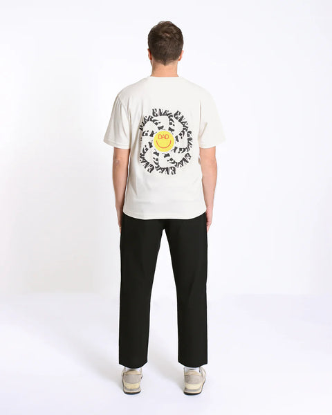 Far Afield FAXNFH007 Graphic Print T-Shirt Smiley Dad Energy In White
