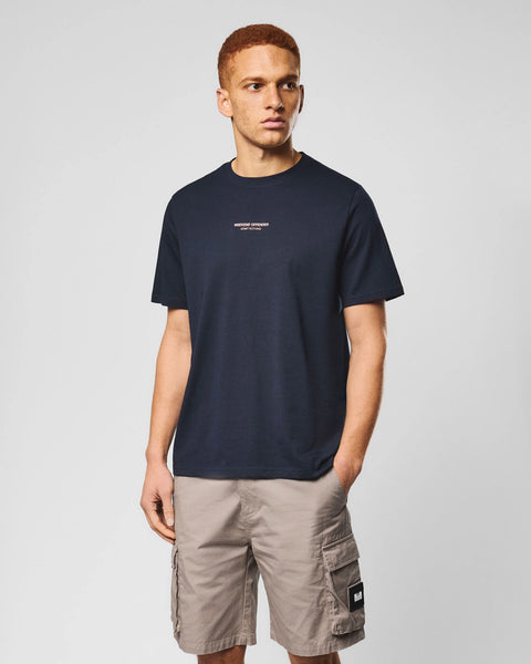 Weekend Offender Millergrove T Shirt In Navy/Coral