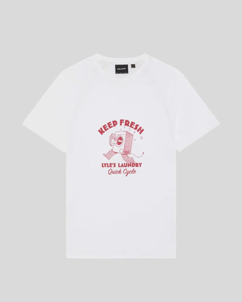 Lyle & Scott TS2426V Keep Fresh Graphic T-shirt In Y174 White/ Cherry Red