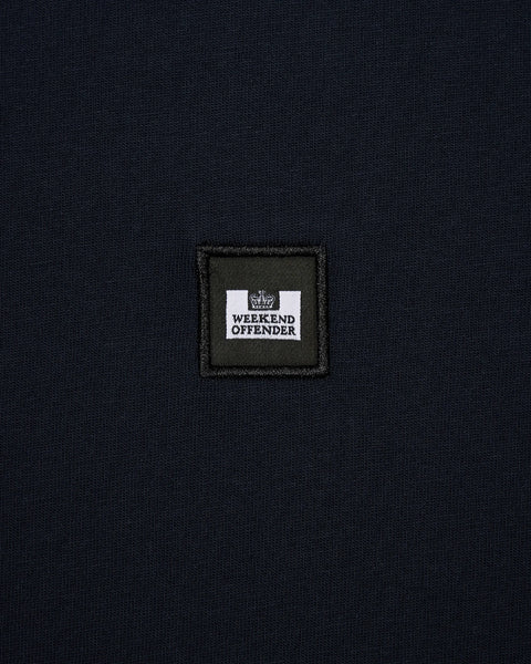 Weekend Offender Manuel T Shirt With Check Piping In Navy