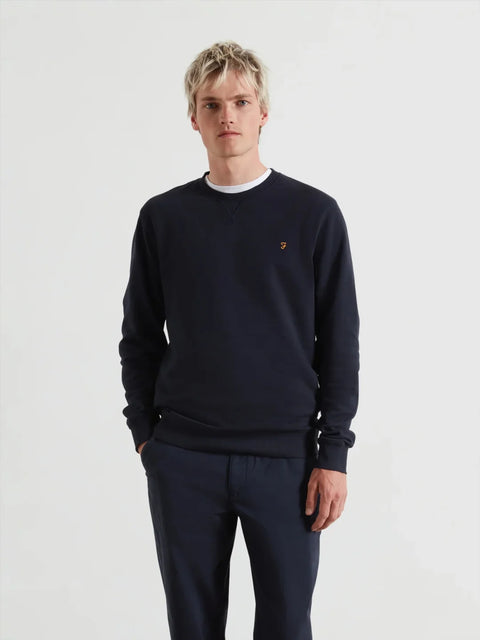 Farah F4KFD076 Tim Crew Neck In True Navy