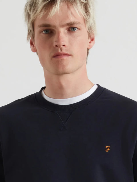 Farah F4KFD076 Tim Crew Neck In True Navy