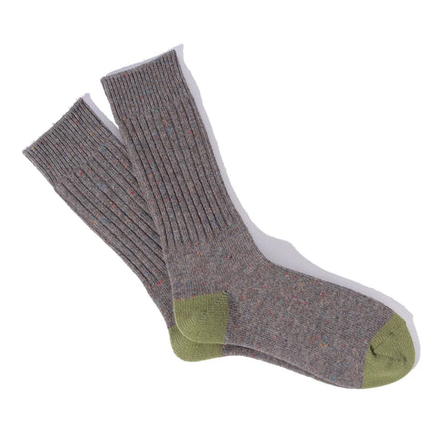 Anonymous Tweed Nep Crew Sock In Grey