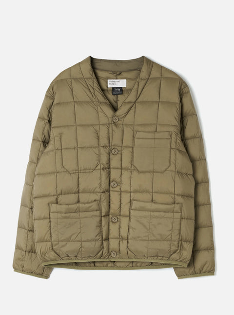 Universal Works UW-TA-101CD Nylon Soft Shell Down Cardigan In Green