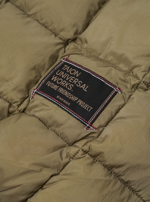 Universal Works UW-TA-101CD Nylon Soft Shell Down Cardigan In Green