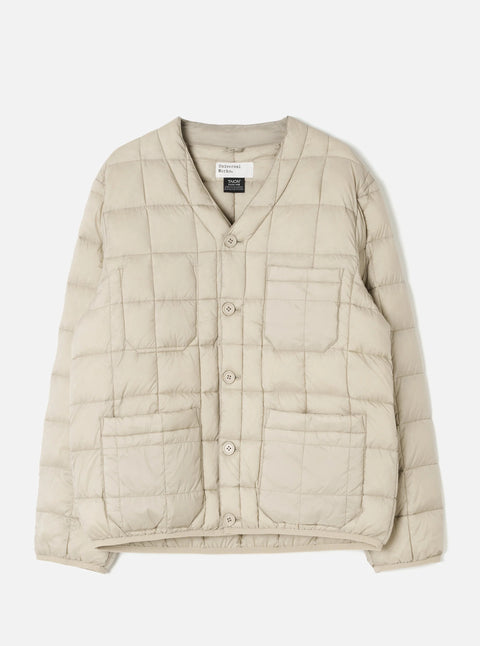Universal Works UW-TA-101CD Nylon Soft Shell Down Cardigan In Ice Grey