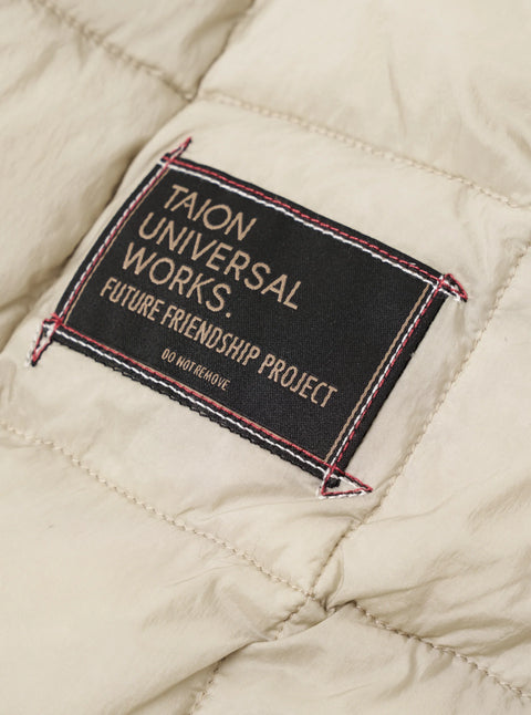 Universal Works UW-TA-101CD Nylon Soft Shell Down Cardigan In Ice Grey