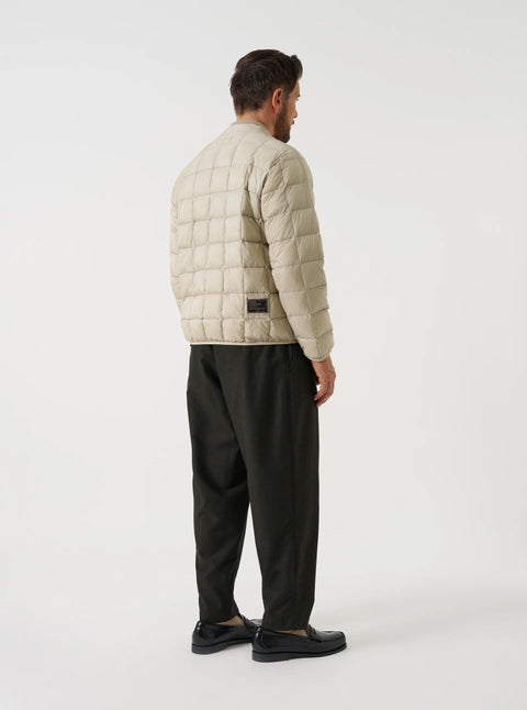 Universal Works UW-TA-101CD Nylon Soft Shell Down Cardigan In Ice Grey
