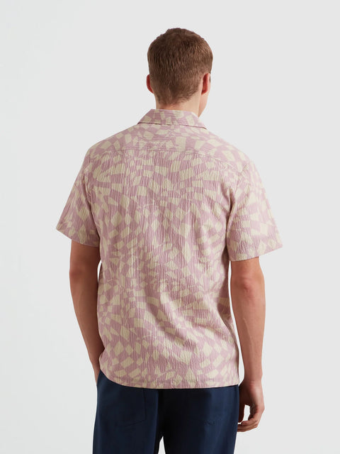 Farah F4WSG012 Angelo Ss Print In Birch Grey