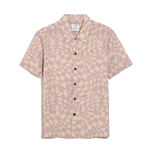 Farah F4WSG012 Angelo Ss Print In Birch Grey
