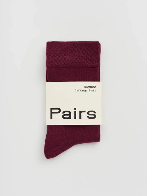 Pairs BAMBURGL25 Dark Plum Bamboo Socks