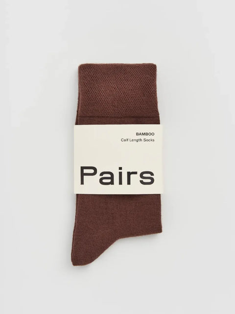 Pairs BAMCHOCL25 Earth Brown Bamboo Socks