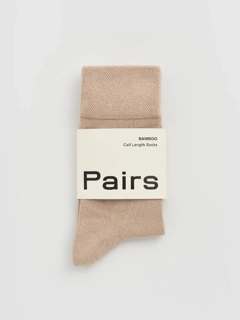 Pairs BAMOATL25 Milky Tea Beige Bamboo Socks