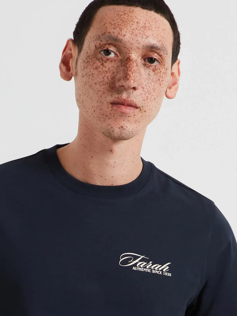 Farah F4KSG040 Byron Graphic Ss Tee In True Navy