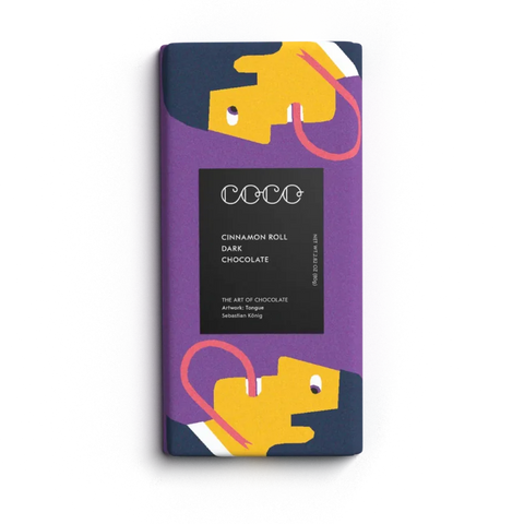 COCO Chocolatier C24DCR80 Cinnamon Roll Dark Choclate Bar 80g