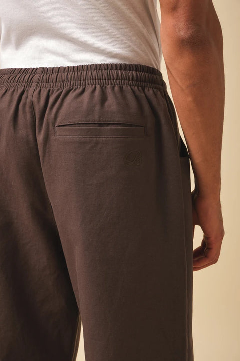 Bound Canvas Relaxed Trouser - Brown