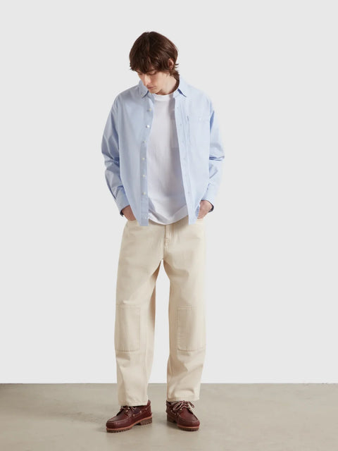 Farah F4WSG046 Cristo Archive Stripe Shirt In Sky Blue